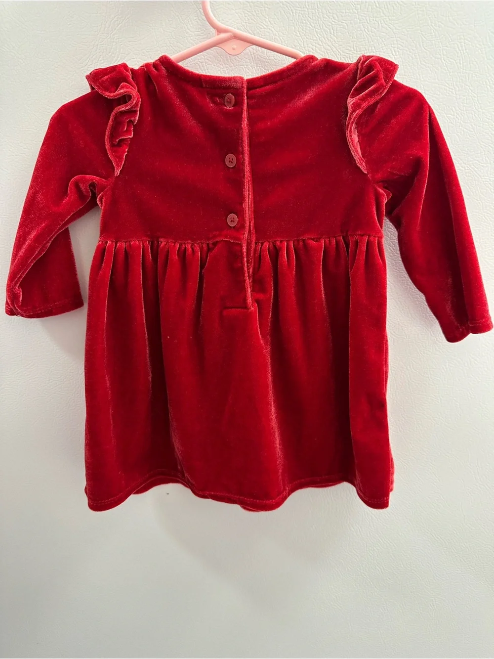 Red Velvet Long Sleeve Baby Dress